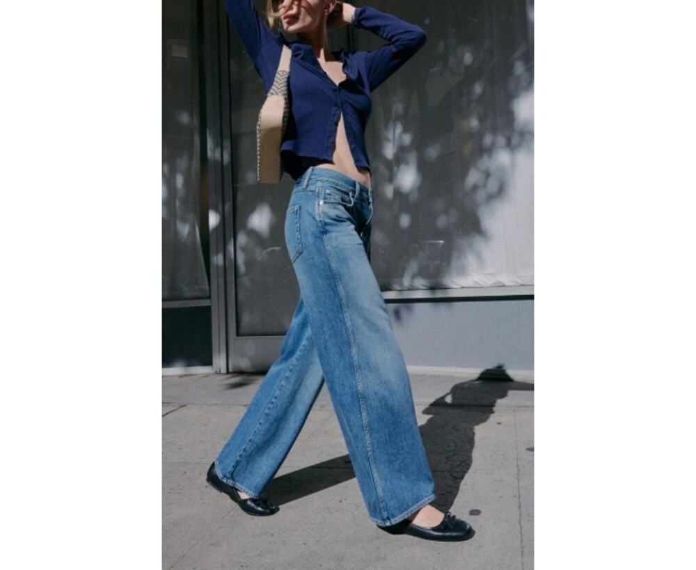 AMO Regina Wide Leg Jeans 25 Light Medium Wash Denim